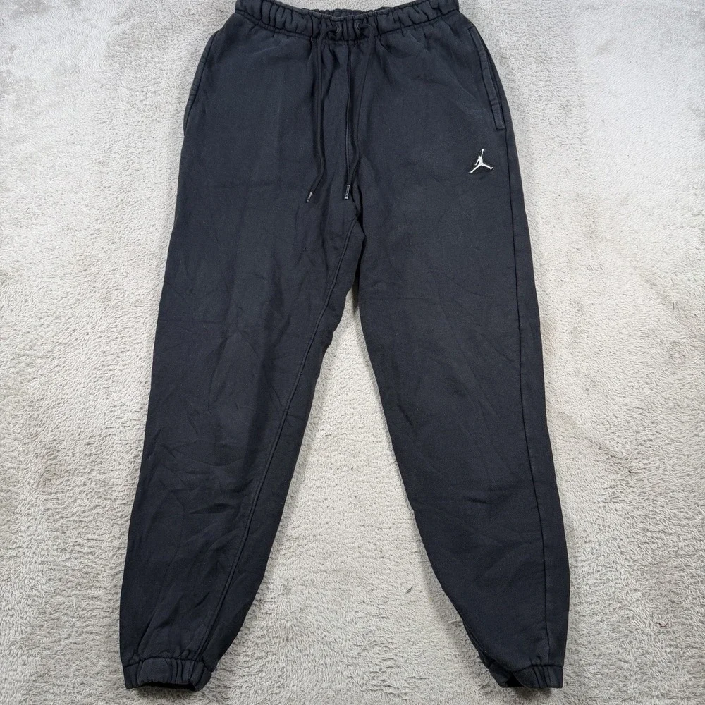 Air Jordan Joggers Mens Small Black Fleece Drawstring Gym Active Sweatpants